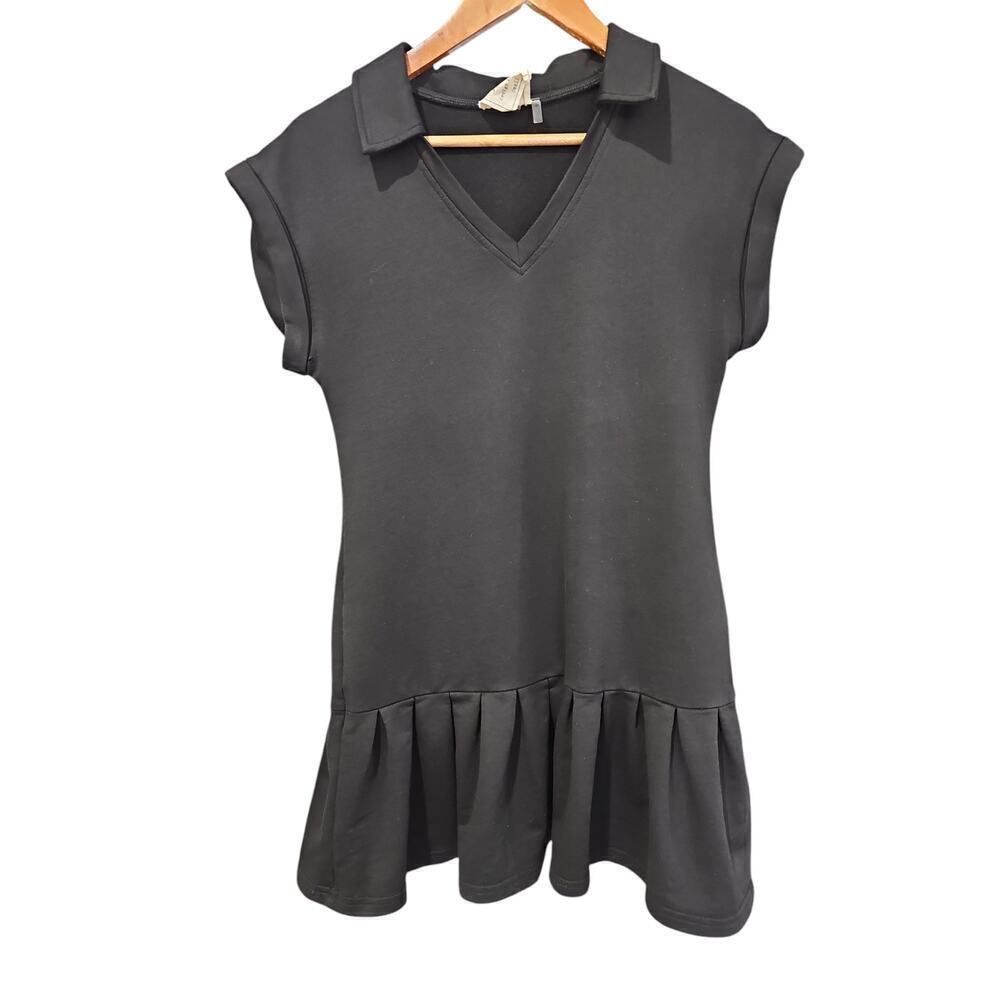 Style Rack V-Neck Polo Dress Black Size S